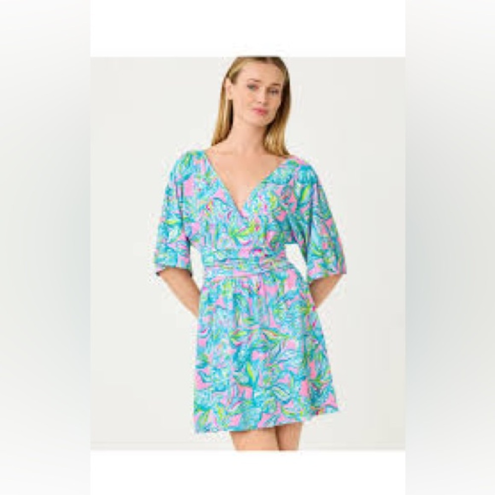 Lilly Pulitzer Parigi Skirted Skort Romper Pelican Pink Off the Scales Sz S NEW